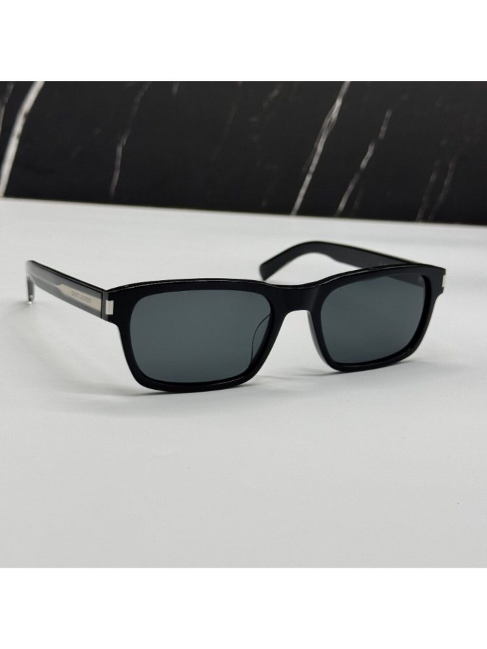 Saint Laurent SL662 001 Square Black Gray Sunglasses - Picture 4 of 10